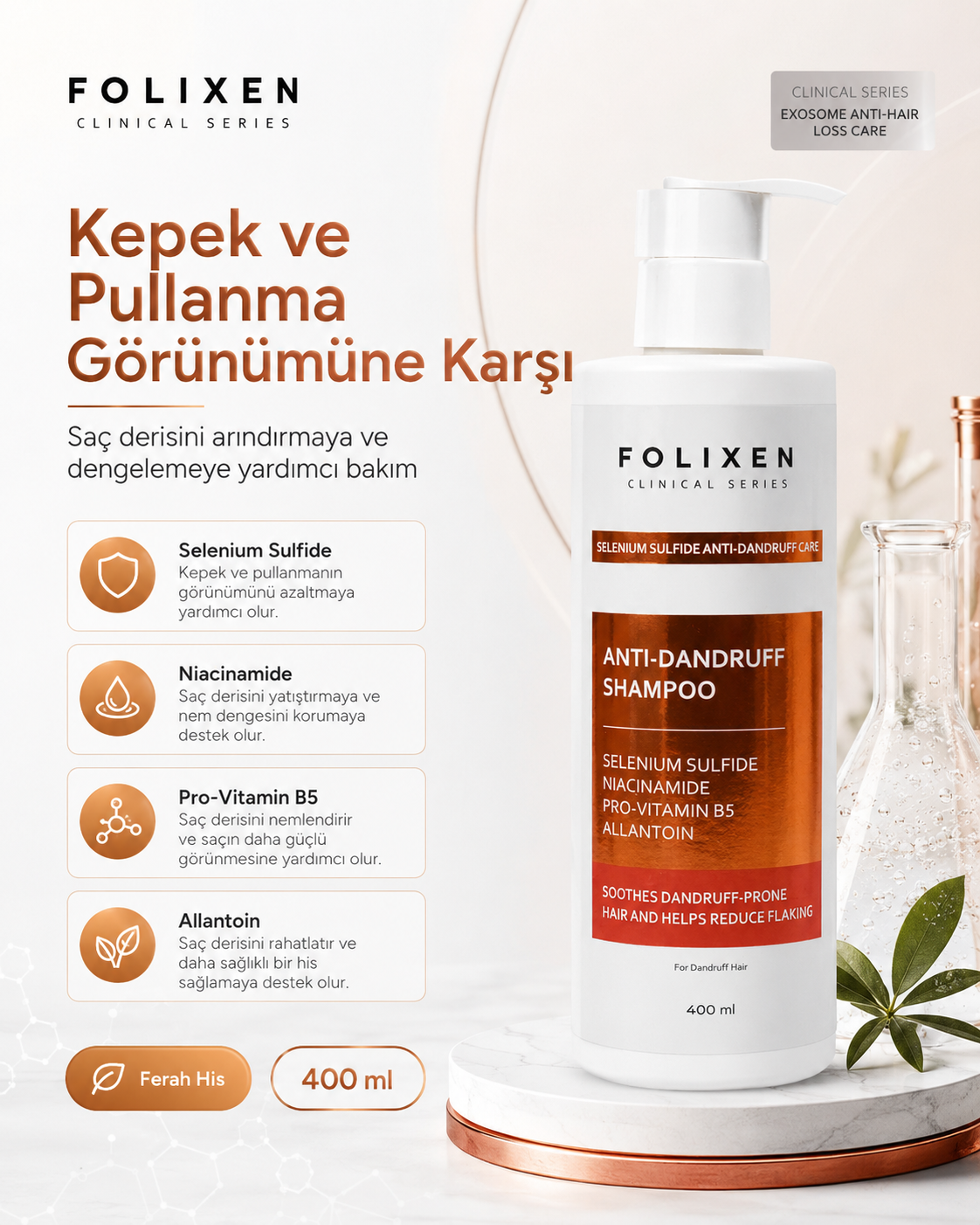 FLX - Arındırıcı Kepek Karşıtı Yoğun Bakım Şampuanı - 400ML