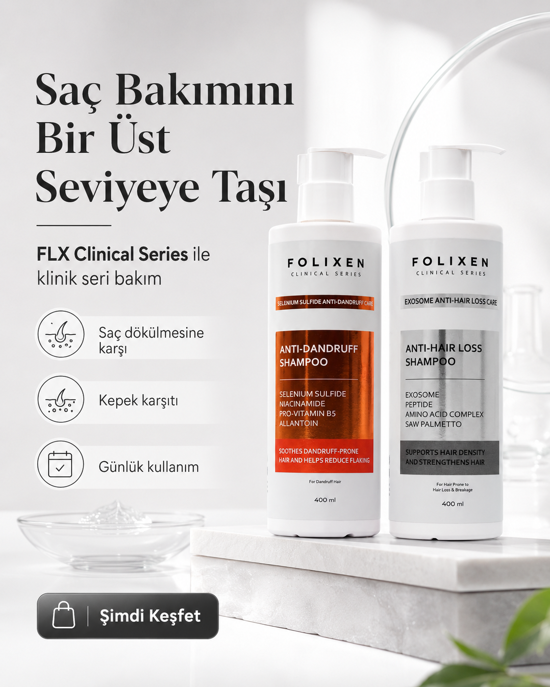 FLX - Arındırıcı Kepek Karşıtı Yoğun Bakım Şampuanı - 400ML